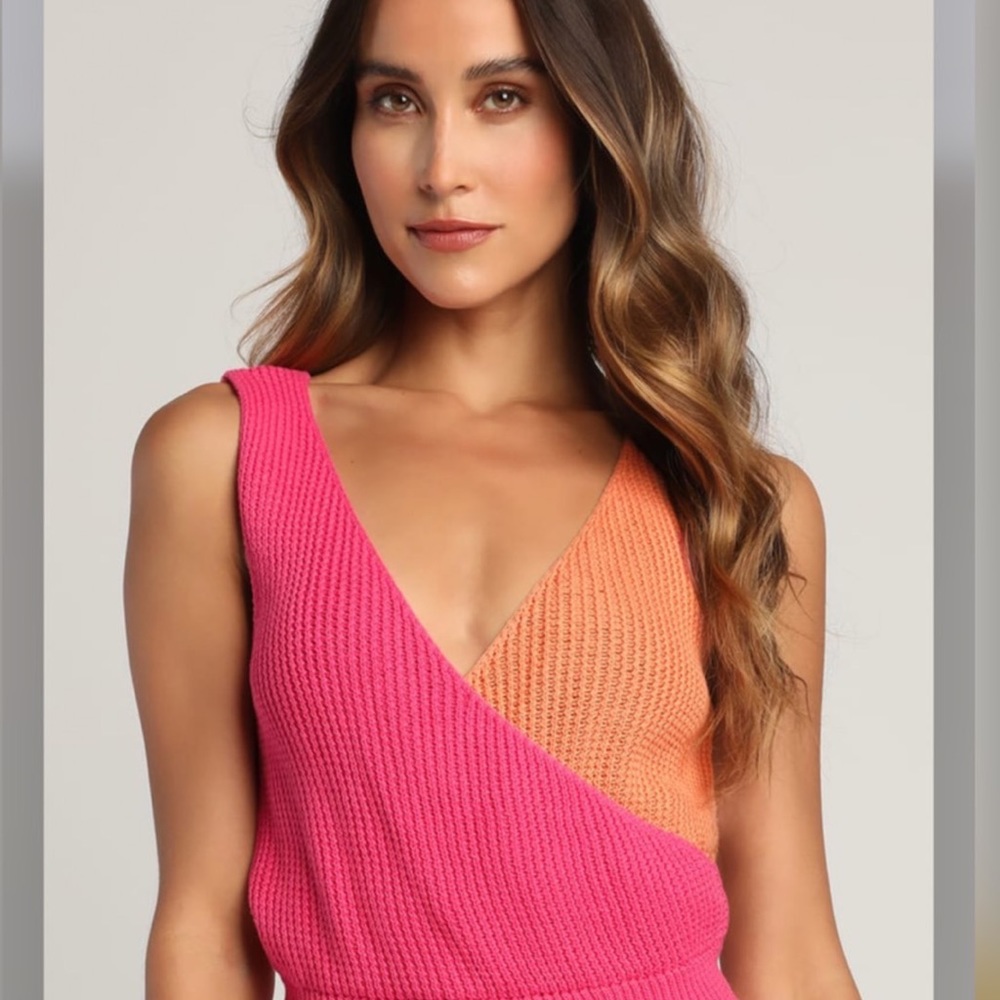 Lulu's Pink and Orange Tank Top